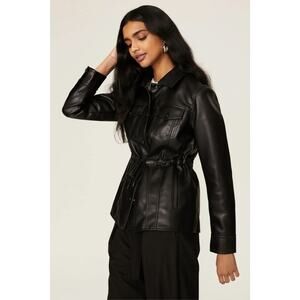 Blank NYC faux leather cinch blazer size large